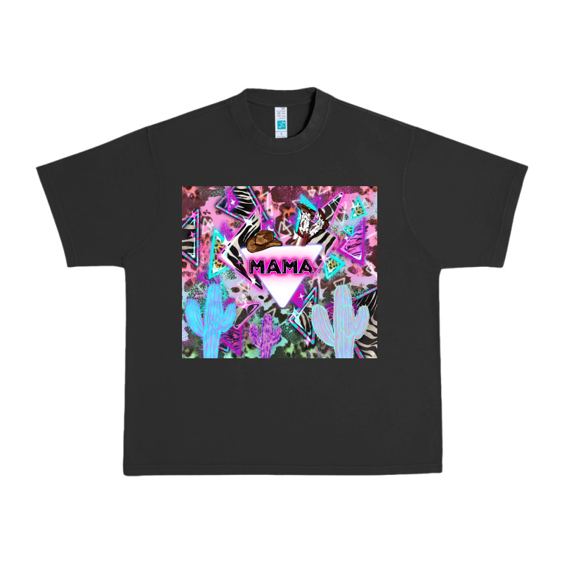 Mama Cowboy Western Animal Pattern Neon Urban Heavy Tee by LillyAllenDesigns | Teevron