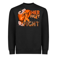 Black Her fight is our fight Kidney Cancer orange ribbon Heavyweight Sweatshirt - NancyCooperArtShop