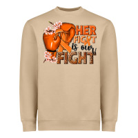 Mushroom Her fight is our fight Kidney Cancer orange ribbon Heavyweight Sweatshirt - NancyCooperArtShop