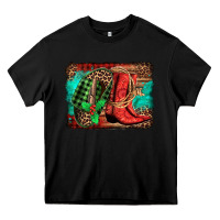 Black country boots Christmas Heavy Core Tee - Jasminsmagicworld