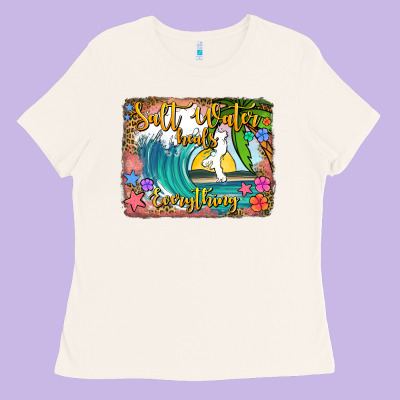 Salt Water Heals Everything Ladies Tee Designed By Jasminsmagicworld