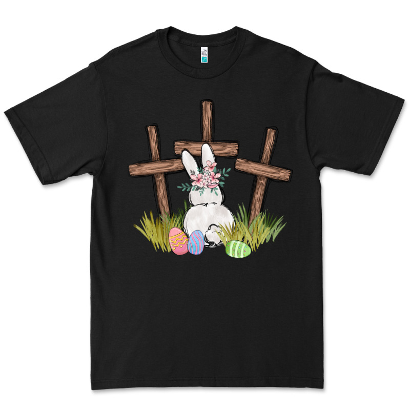 Floral Watercolor Easter Bunny Cross Premium Tee by MaliasSmallBusiness | Teevron