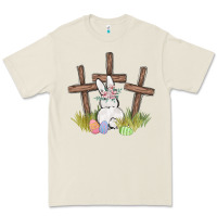 Bone floral watercolor easter bunny cross Premium Tee - MaliasSmallBusiness