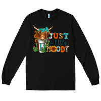 Black just a little moody coffee cup long haired cow Long Sleeve Tee - Jasminsmagicworld