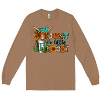 Toasted Coconut just a little moody coffee cup long haired cow Long Sleeve Tee - Jasminsmagicworld
