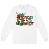 White just a little moody coffee cup long haired cow Long Sleeve Tee - Jasminsmagicworld