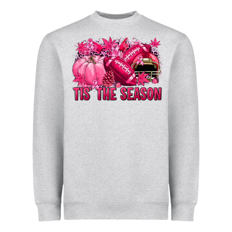 Tis' The Season Football Breast Cancer Heavyweight Sweatshirt by NancyCooperArtShop | Teevron