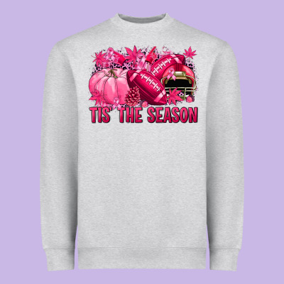 Tis' The Season Football Breast Cancer Heavyweight Sweatshirt Designed By Nancycooperartshop