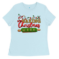 Baby Blue Baking Christmas cheer Ladies Tee - NancyCooperArtShop