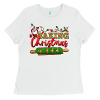 White Baking Christmas cheer Ladies Tee - NancyCooperArtShop