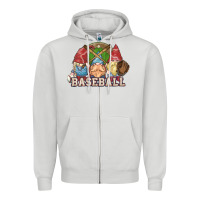 Dove Grey Baseball gnomies Zipper Hoodie - HowdyJamesFarm