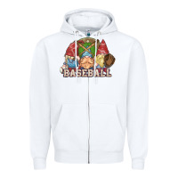 White Baseball gnomies Zipper Hoodie - HowdyJamesFarm
