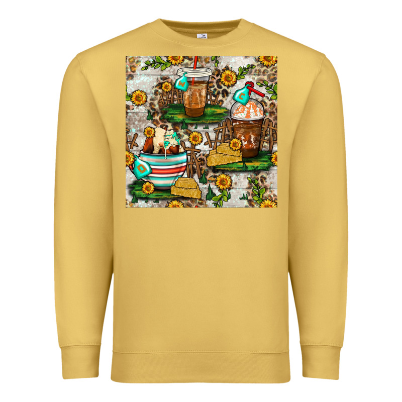 Cow Coffee Cups And Farm With Leopard Seamless Pattern Bbs Premium Sweatshirt by BundleAndBundleShop | Teevron