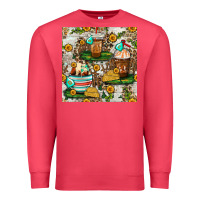 Cardinal cow coffee cups and farm with leopard seamless pattern bbs Premium Sweatshirt - BundleAndBundleShop