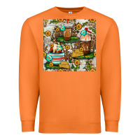 Carrot cow coffee cups and farm with leopard seamless pattern bbs Premium Sweatshirt - BundleAndBundleShop