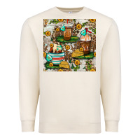 Sandshell cow coffee cups and farm with leopard seamless pattern bbs Premium Sweatshirt - BundleAndBundleShop