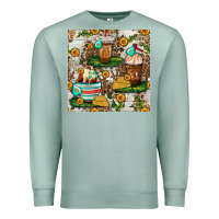 Seafoam cow coffee cups and farm with leopard seamless pattern bbs Premium Sweatshirt - BundleAndBundleShop