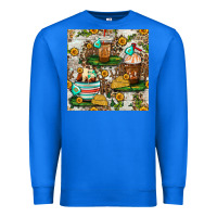 True Royal cow coffee cups and farm with leopard seamless pattern bbs Premium Sweatshirt - BundleAndBundleShop