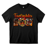 Black American Flag Firefighter Son Heavy Core Tee - LillyAllenDesigns