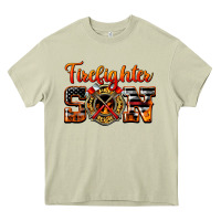 Mossy American Flag Firefighter Son Heavy Core Tee - LillyAllenDesigns