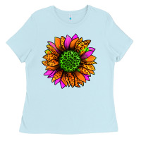 Baby Blue halloween sunflower Ladies Tee - Jasminsmagicworld