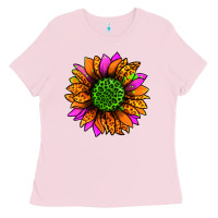 Bubblegum Pink halloween sunflower Ladies Tee - Jasminsmagicworld