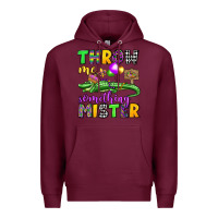 Burgundy throw me something mister mardi gras olivia Premium Hoodie - OliviaCreatesArt