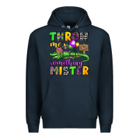Navy throw me something mister mardi gras olivia Premium Hoodie - OliviaCreatesArt