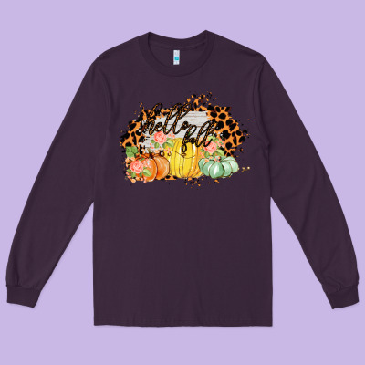 Hello Fall Long Sleeve Tee Designed By Bettercallsaul