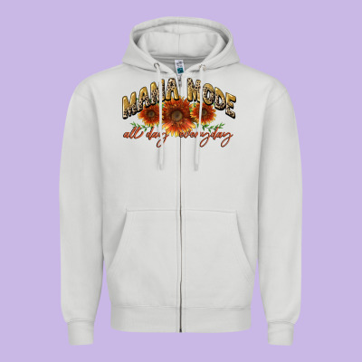 Mama Mode All Day Everyday Mother's Day Zipper Hoodie Designed By Cowgirlartshop