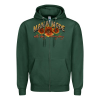Sports Green Mama mode all day everyday Mother's Day Zipper Hoodie - CowGirlArtShop
