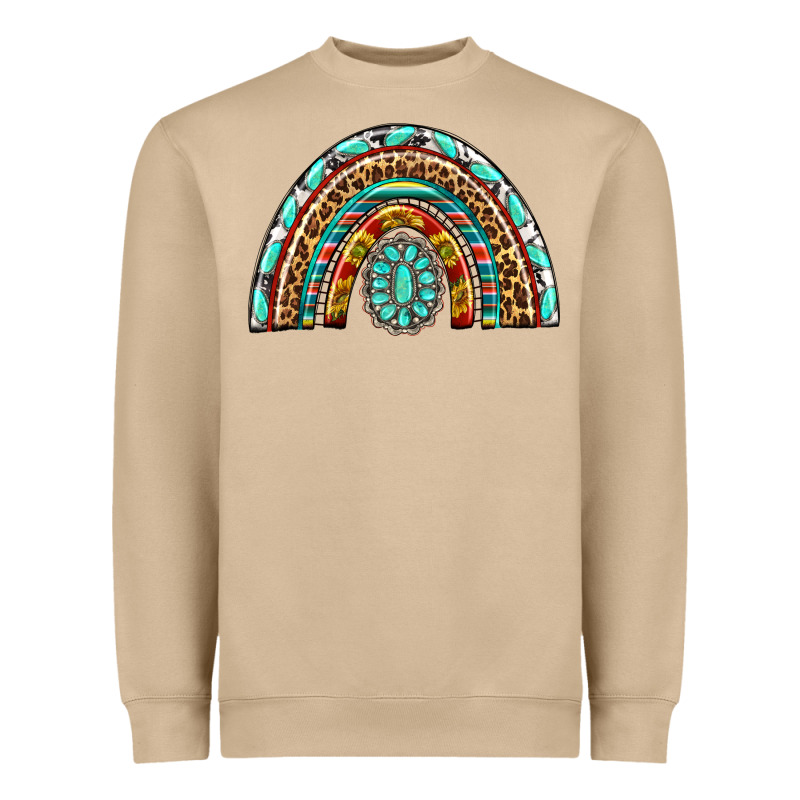 Western Rainbow With Leopard And Gemstone Heavyweight Sweatshirt by texasbilliewilder | Teevron