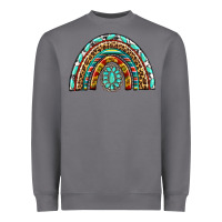 Storm Western Rainbow with Leopard and Gemstone Heavyweight Sweatshirt - texasbilliewilder