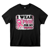 Black i wear pink for my mom breast cancer awareness Heavy Core Tee - Jasminsmagicworld
