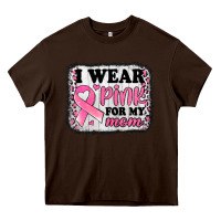 Chocolate Brown i wear pink for my mom breast cancer awareness Heavy Core Tee - Jasminsmagicworld