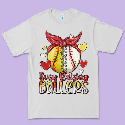 Busy Raising Ballers Premium Tee Designed By Maliassmallbusiness