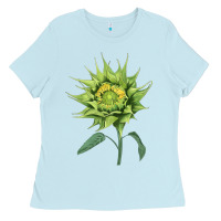 Baby Blue sun fill green green sunflower Ladies Tee - LillyAllenDesigns