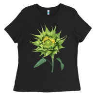 Black sun fill green green sunflower Ladies Tee - LillyAllenDesigns
