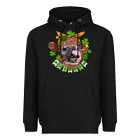 Black St. Patrick's Day cow Heavyweight Hoodie - FaDigitalArtStudio