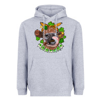 Heather Grey St. Patrick's Day cow Heavyweight Hoodie - FaDigitalArtStudio