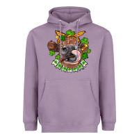 Lavender St. Patrick's Day cow Heavyweight Hoodie - FaDigitalArtStudio