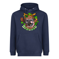 Navy St. Patrick's Day cow Heavyweight Hoodie - FaDigitalArtStudio