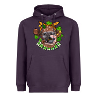 Plum St. Patrick's Day cow Heavyweight Hoodie - FaDigitalArtStudio