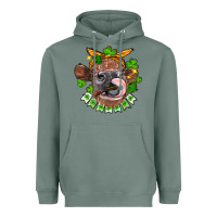 Sage St. Patrick's Day cow Heavyweight Hoodie - FaDigitalArtStudio