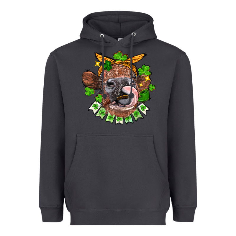 St. Patrick's Day Cow Heavyweight Hoodie by FaDigitalArtStudio | Teevron