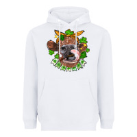White St. Patrick's Day cow Heavyweight Hoodie - FaDigitalArtStudio