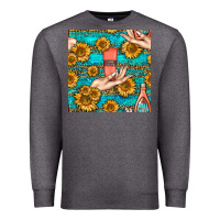 Charcoal Heather hand cream nail polish remover and sunflowers with leopard and glitter Premium Sweatshirt - BundleAndBundleShop