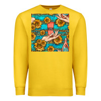 Lemon hand cream nail polish remover and sunflowers with leopard and glitter Premium Sweatshirt - BundleAndBundleShop