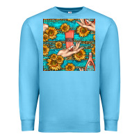 Ocean Blue hand cream nail polish remover and sunflowers with leopard and glitter Premium Sweatshirt - BundleAndBundleShop