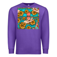 Purple hand cream nail polish remover and sunflowers with leopard and glitter Premium Sweatshirt - BundleAndBundleShop